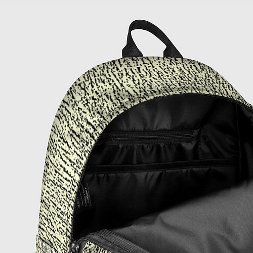 Рюкзак Текстура бледный жёлтый с чёрным / 3D-принт – фото 4