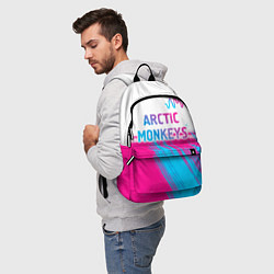 Рюкзак Arctic Monkeys neon gradient style: символ сверху, цвет: 3D-принт — фото 2