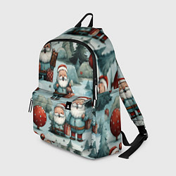 Рюкзак Рождественский узор с Санта Клаусами, цвет: 3D-принт