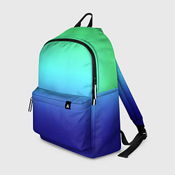 Рюкзак Градиент зелёно-синий, цвет: 3D-принт