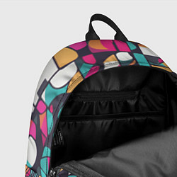 Рюкзак Разноцветные ретро фигуры, цвет: 3D-принт — фото 2