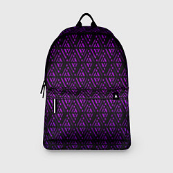 Рюкзак Фиолетовые ромбы на чёрном фоне, цвет: 3D-принт — фото 2