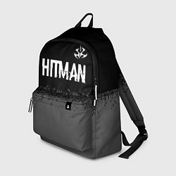 Рюкзак Hitman glitch на темном фоне: символ сверху, цвет: 3D-принт