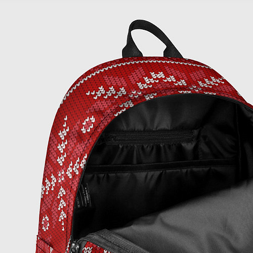 Рюкзак Красный вязаный узор свитера / 3D-принт – фото 4