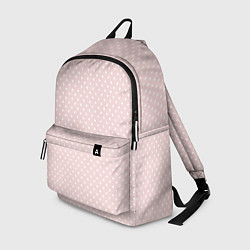 Рюкзак Белый горох на бледно розовом фоне, цвет: 3D-принт
