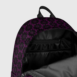 Рюкзак Чёрно-фиолетовый паттерн стилизованные цветы, цвет: 3D-принт — фото 2