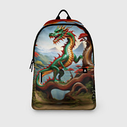 Рюкзак Зеленый деревянный дракон, цвет: 3D-принт — фото 2