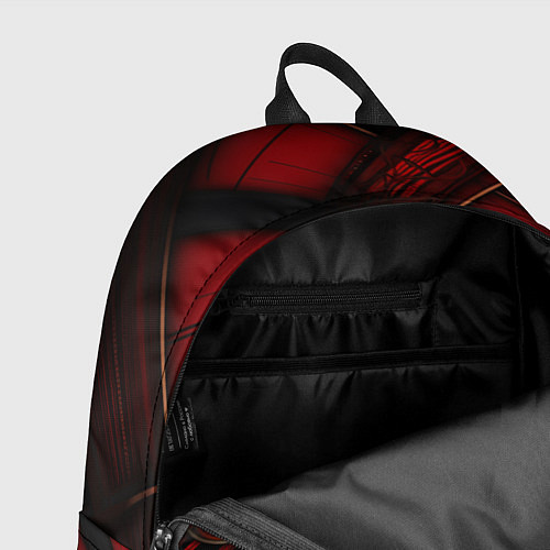 Рюкзак Тёмно-красная диагональная клетка / 3D-принт – фото 4