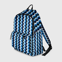 Рюкзак Ломаные полосы синий, цвет: 3D-принт