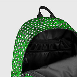 Рюкзак Белые пузырьки на зелёном фоне, цвет: 3D-принт — фото 2