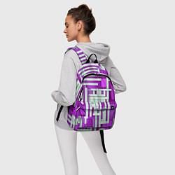 Рюкзак Полосы на фиолетовом фоне, цвет: 3D-принт — фото 2
