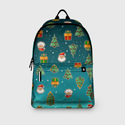 Рюкзак Подарки новогодние елки и Санта - паттерн градиент, цвет: 3D-принт — фото 2