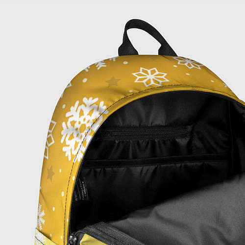 Рюкзак Снежинки и звезды на желтом / 3D-принт – фото 4