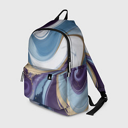 Рюкзак Абстрактный волнистый узор фиолетовый с голубым, цвет: 3D-принт