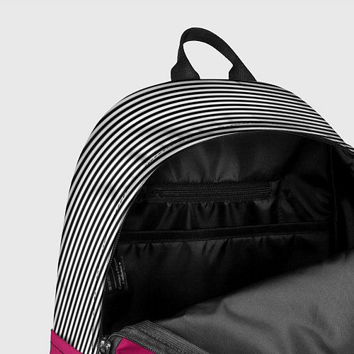 Рюкзак Узор из красного и черно-белых полос / 3D-принт – фото 4