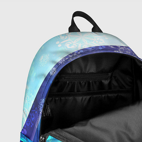 Рюкзак Абстрактный синий волнистый фон со снежинками / 3D-принт – фото 4