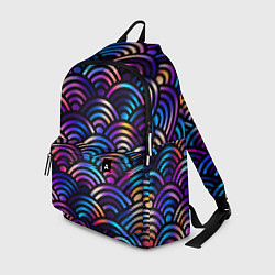 Рюкзак Разноцветные волны-чешуйки, цвет: 3D-принт