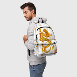 Рюкзак Золотой дракон в снежинках, цвет: 3D-принт — фото 2