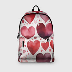 Рюкзак Паттерн акварельные сердечки, цвет: 3D-принт — фото 2