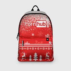 Рюкзак Порнхаб - красный новогодний паттерн, цвет: 3D-принт — фото 2