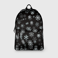 Рюкзак Снежинки белые на черном, цвет: 3D-принт — фото 2