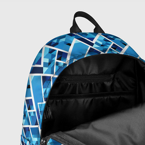 Рюкзак Синие треугольники и белые полосы / 3D-принт – фото 4
