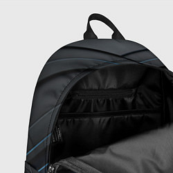 Рюкзак Голубая неоновая полоса на черном, цвет: 3D-принт — фото 2