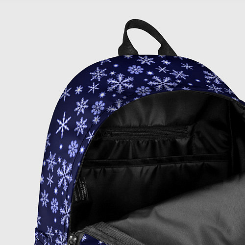 Рюкзак Снежный новогодний паттерн сине-фиолетовый / 3D-принт – фото 4