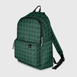 Рюкзак Тёмно-зелёный паттерн квадраты, цвет: 3D-принт