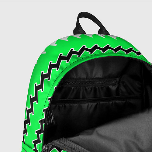 Рюкзак Белые и зелёные полосы / 3D-принт – фото 4