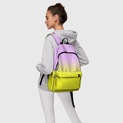 Рюкзак Бледно-розовый и ярко-желтый градиент, цвет: 3D-принт — фото 2