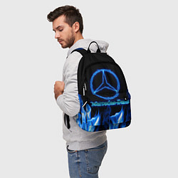 Рюкзак Mercedes-benz blue neon, цвет: 3D-принт — фото 2