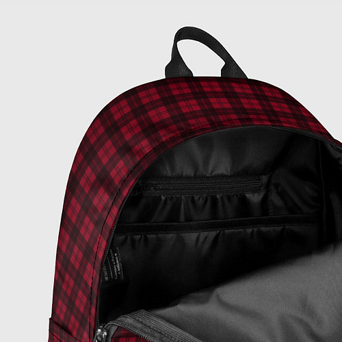 Рюкзак Тёмно-красный в шотландском стиле / 3D-принт – фото 4