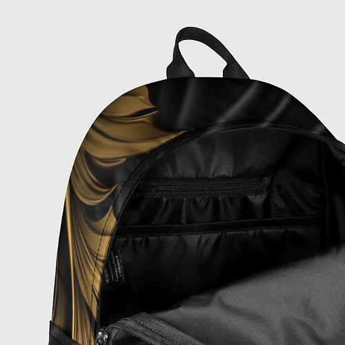 Рюкзак Лепнина золотые узоры на черной ткани / 3D-принт – фото 4