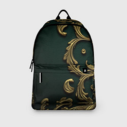 Рюкзак Лепнина золотые узоры на зеленой ткани, цвет: 3D-принт — фото 2