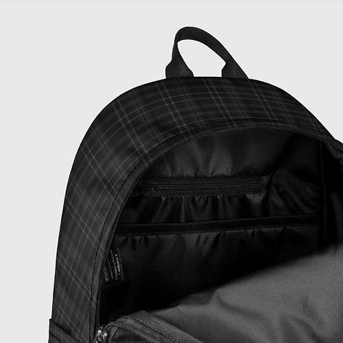 Рюкзак Тёмно-серый клетчатый / 3D-принт – фото 4