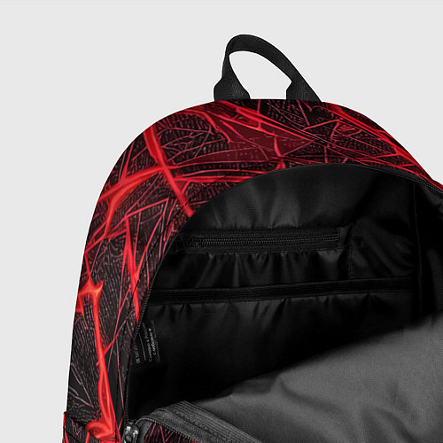 Рюкзак Красная паутина на чёрном фоне / 3D-принт – фото 4