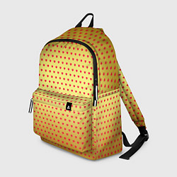 Рюкзак Красные сердечки на золотом фоне, цвет: 3D-принт