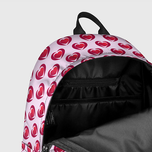 Рюкзак Двойное сердце на розовом фоне / 3D-принт – фото 4
