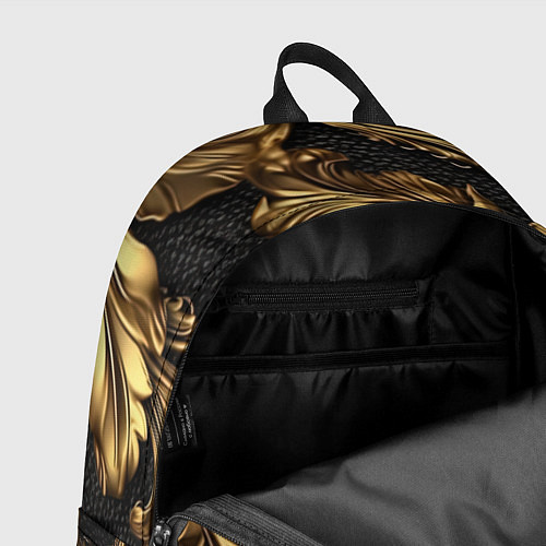 Рюкзак Золотые листья винтажные лепнина / 3D-принт – фото 4