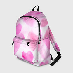 Рюкзак Розовые сердечки акварель, цвет: 3D-принт
