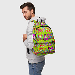 Рюкзак Разноцветные сердца в мексиканском стиле, цвет: 3D-принт — фото 2