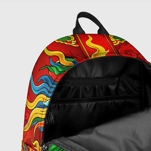 Рюкзак Японский традиционный красный дракон золотой узор / 3D-принт – фото 4