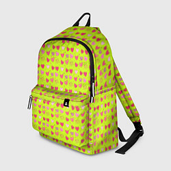 Рюкзак Сердечки на салатовом фоне, цвет: 3D-принт