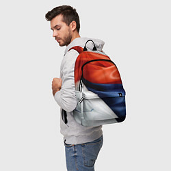 Рюкзак Белая синяя красная абстракция, цвет: 3D-принт — фото 2