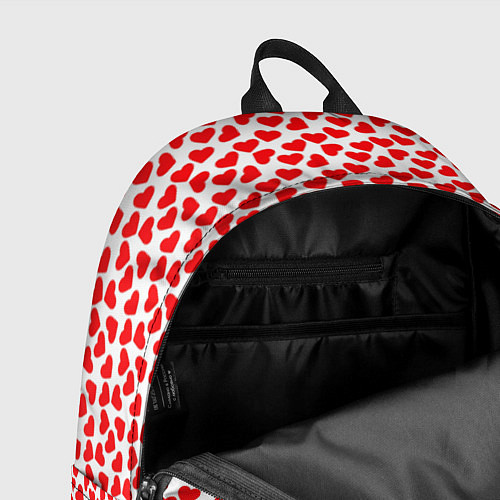 Рюкзак Маленькие красные сердечки / 3D-принт – фото 4