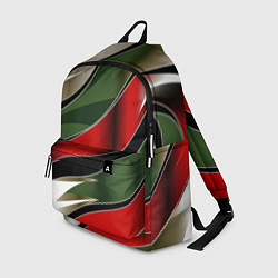Рюкзак Белые зеленые и красные полосы, цвет: 3D-принт
