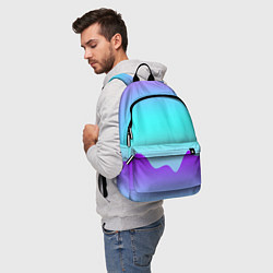 Рюкзак Светлый градиент с волнистым сиреневым узором, цвет: 3D-принт — фото 2