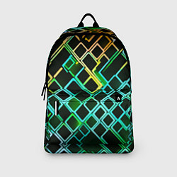 Рюкзак Жёлто-синие квадраты на чёрном фоне, цвет: 3D-принт — фото 2