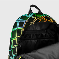 Рюкзак Жёлто-синие квадраты на чёрном фоне, цвет: 3D-принт — фото 2